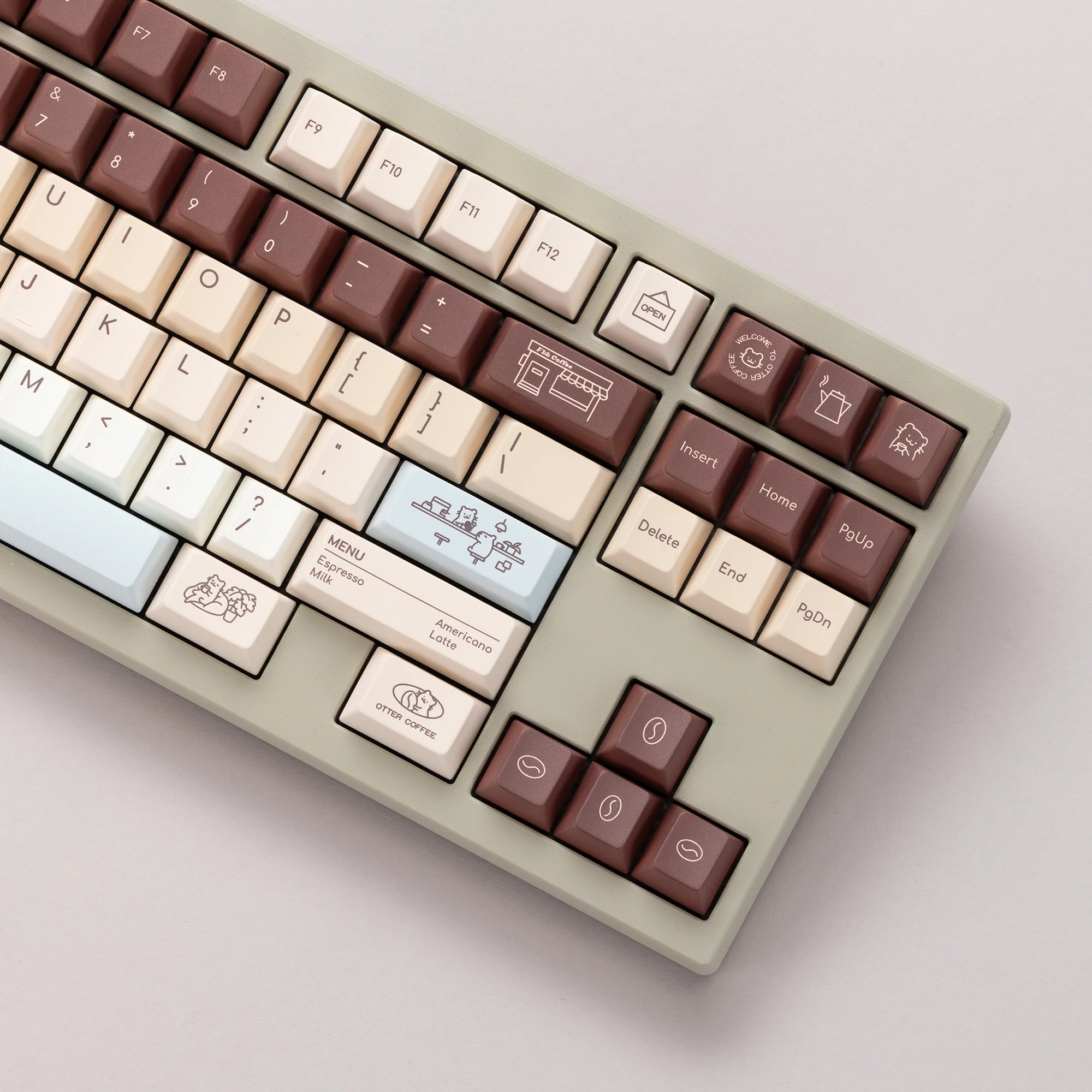 Otter Coffee Cherry profile Keycaps