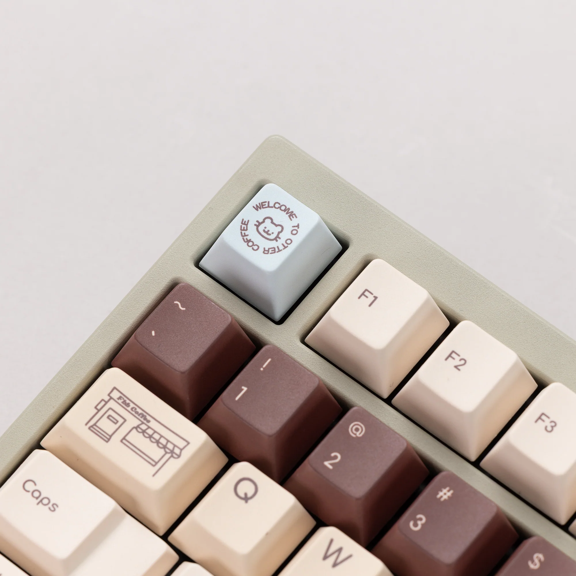 Otter Coffee Cherry profile Keycaps